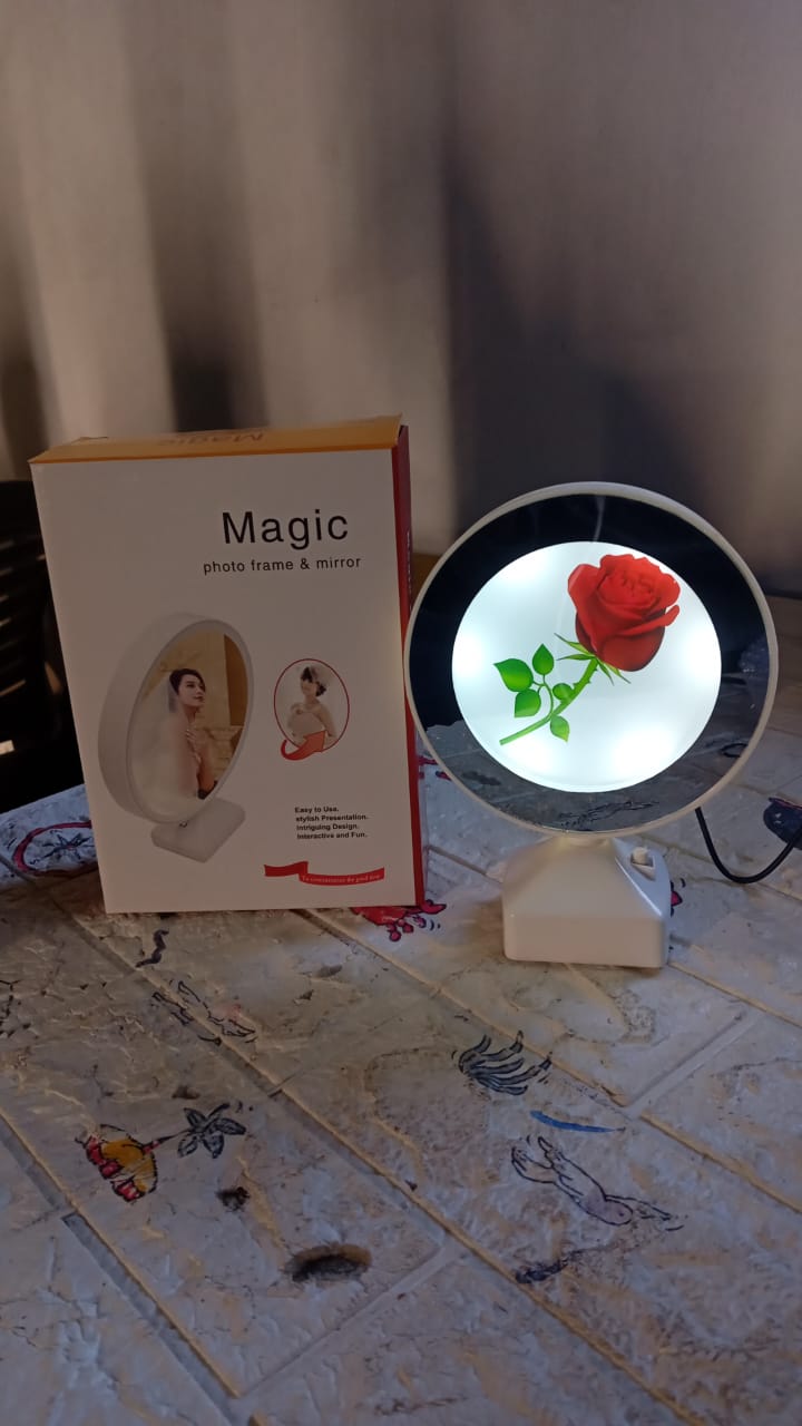 Plastic 2 in 1 Mirror Come Photo Frame with Led Light Plastic 2 in 1 Mirror Come Photo Frame with Led Light